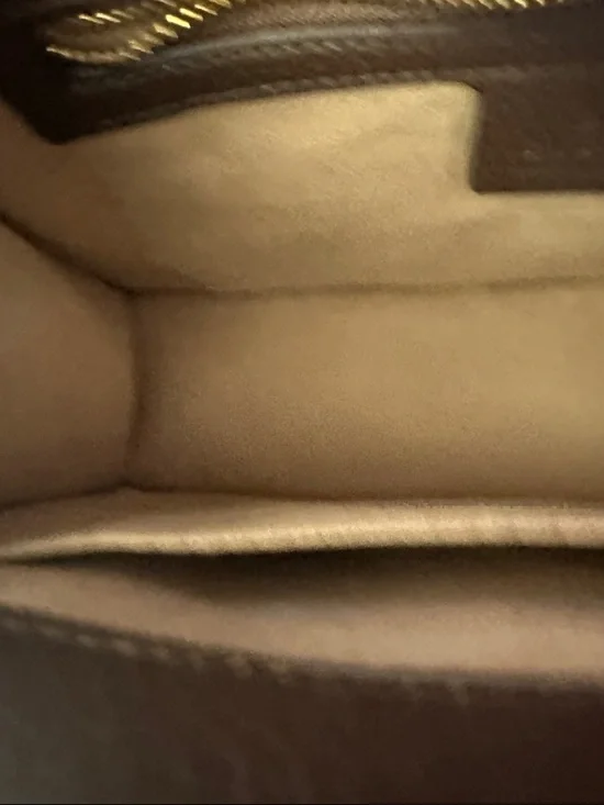 Gucci Beige GG Supreme Satchel with Brown Leather, Red-Green Web and Jeweled Bee - Picture 7 of 16